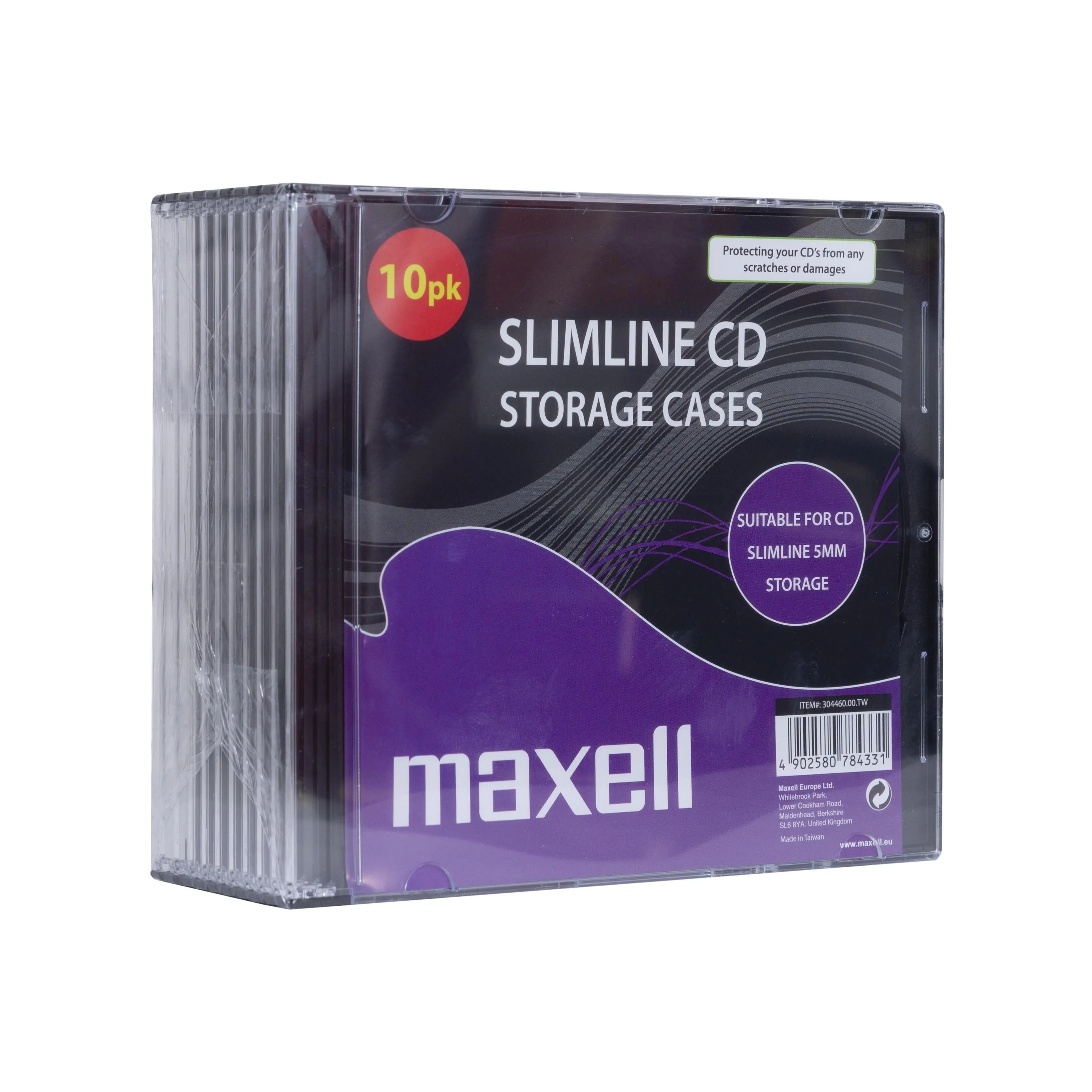 Carcase pentru CD/DVD MAXELL Slim Black 10pk /preț pentru 10 buc