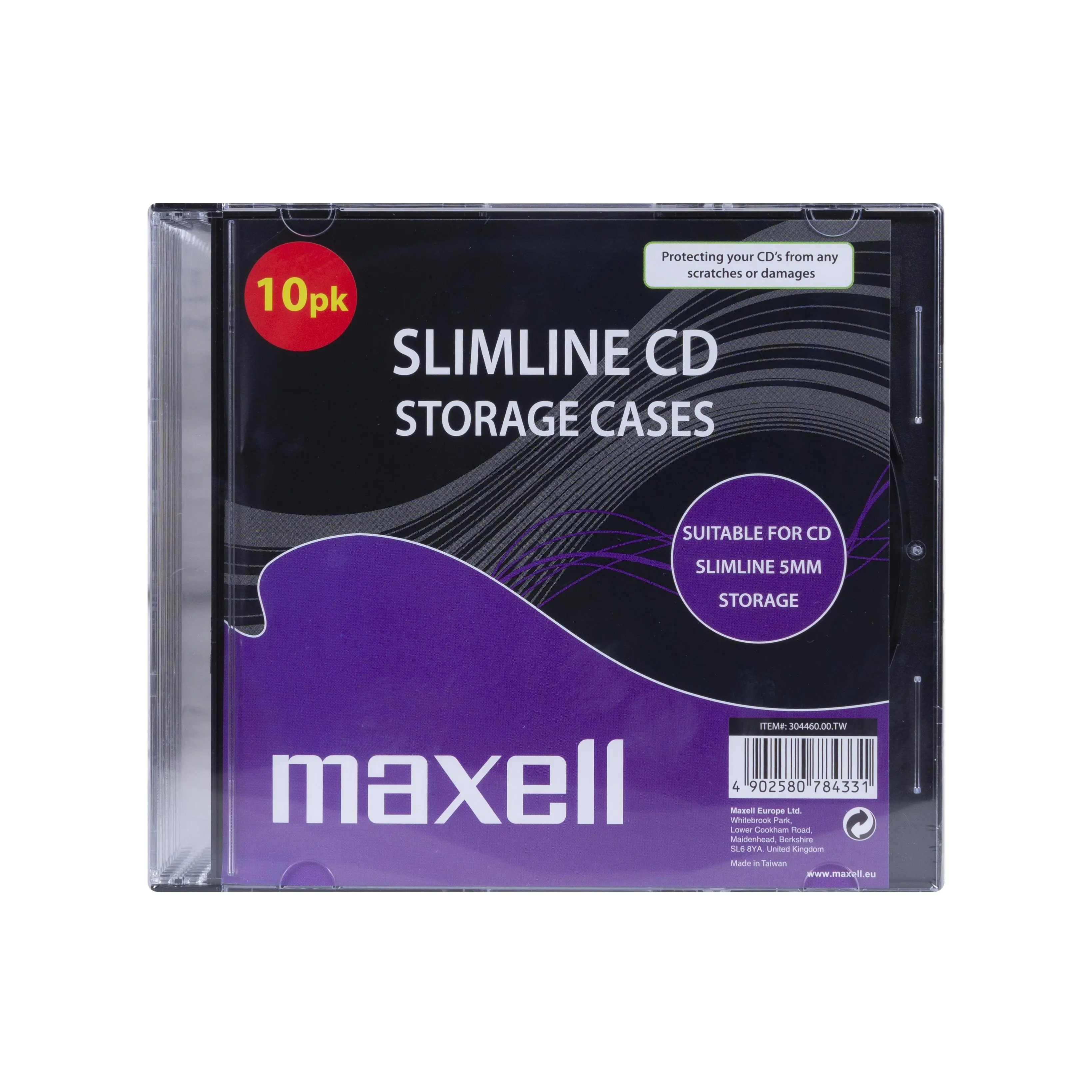 Carcase pentru CD/DVD MAXELL Slim Black 10pk /preț pentru 10 buc - image 1