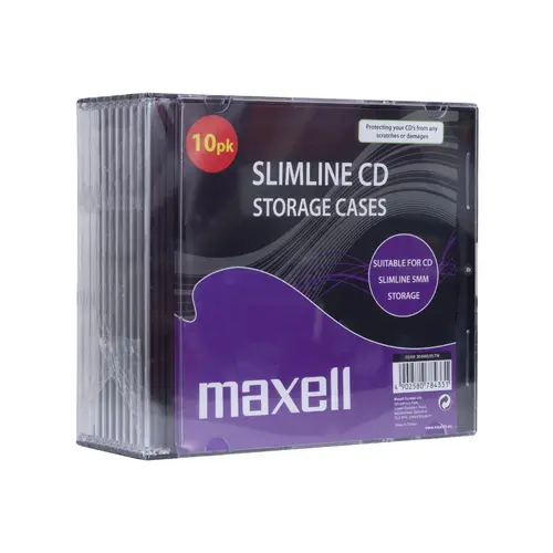 Carcase pentru CD/DVD MAXELL Slim Black 10pk /preț pentru 10 buc - 1