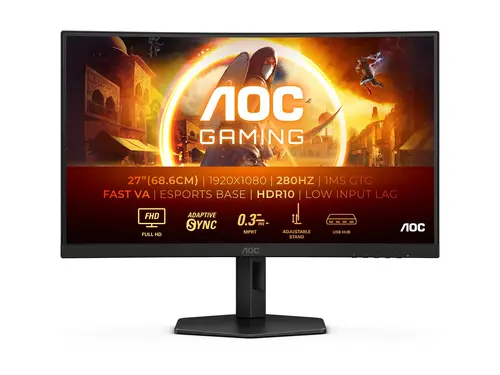 Монитор, AOC C27G4ZXU, 27" Curved 1500R VA WLED, 1920x1080@280Hz, 1ms GtG, 0.3msMPRT, 300cd m/2, 4000:1, 80M:1 DCR, Adaptive Sync, FlickerFree, Low Blue Light, 2Wx2, Tilt, Height Adjust, Swivel, 2xHDMI, DP, USB hub - image 13