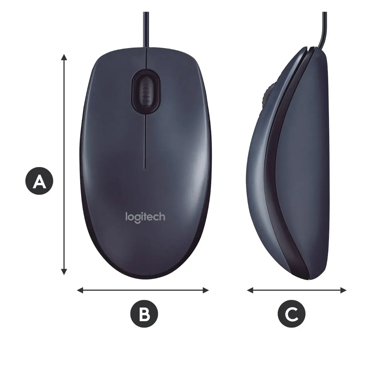 МИШКА LOGITECH B100 - Optical USB Mouse for Business, USB Type-A - Жична - Black - PN 910-003357 - image 2