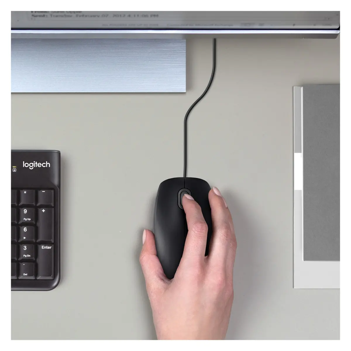 МИШКА LOGITECH B100 - Optical USB Mouse for Business, USB Type-A - Жична - Black - PN 910-003357 - image 5