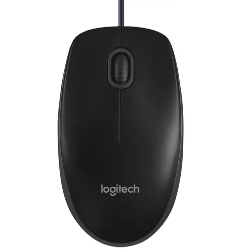 МИШКА LOGITECH B100 - Optical USB Mouse for Business, USB Type-A - Жична - Black - PN 910-003357