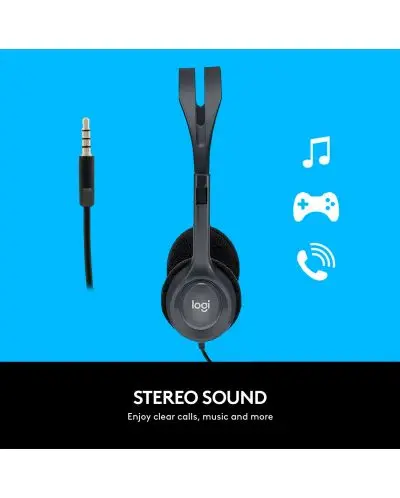 СЛУШАЛКИ LOGITECH H111 - Wired - Black - PN 981-000593 - 4