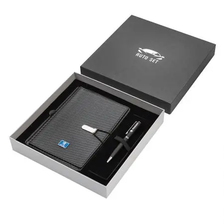 Подаръчен сет от тефтер и химикал на SILVER FLAME с лого на Peugeot - image 1