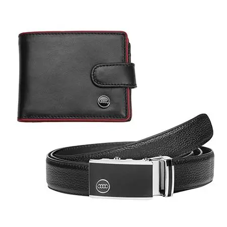 Комплект портфейл и колан SILVER FLAME с лого на AUDI - 100 см