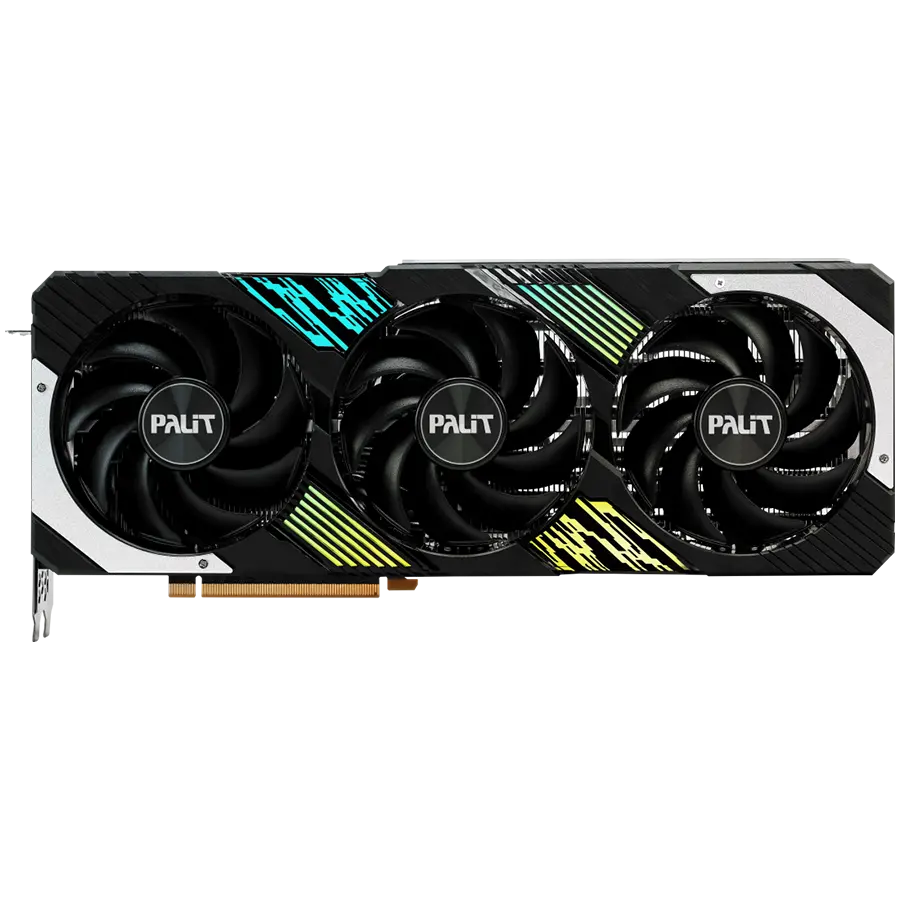 Palit RTX 4080 SUPER GamingPro, 16GB GDDR6X, 256 bit, 1x HDMI 2.1a, 3x DP 1.4a, 3 Fan, 1x 16-pin power connector, recommended PSU 850W, NED408S019T2-1032A - image 1