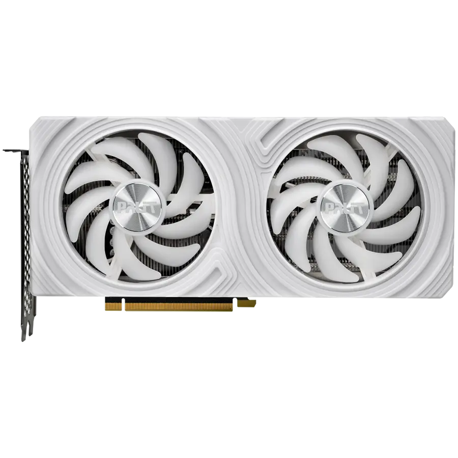 Palit RTX 4060Ti White 8GB GDDR6, 128 bits, 2310/2535 Mhz, 1x HDMI 2.1a, 3x DP 1.4a, two fan, 1x 8-pin Power connector, recommended PSU 650W, NE6406T019P1-1048L - image 1