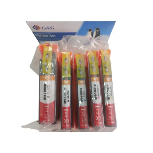 КОМПЛЕКТ 5 ГЛАВИ ЗА CANON PIXMA TR7550/TR8550/TS6150/TS6151/TS8150/TS8151/TS8152/TS9150/TS9155 - PGI-580BK/CLI-581BK/CLI-581C/CLI-581M/CLI-581Y - C/MY/B - PN NP-3C-0580BK/581BK/C/M/Y - 5 PCS PACK - G&G - image 1