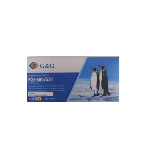 КОМПЛЕКТ 5 ГЛАВИ ЗА CANON PIXMA TR7550/TR8550/TS6150/TS6151/TS8150/TS8151/TS8152/TS9150/TS9155 - PGI-580BK/CLI-581BK/CLI-581C/CLI-581M/CLI-581Y - C/MY/B - PN NP-3C-0580BK/581BK/C/M/Y - 5 PCS PACK - G&G