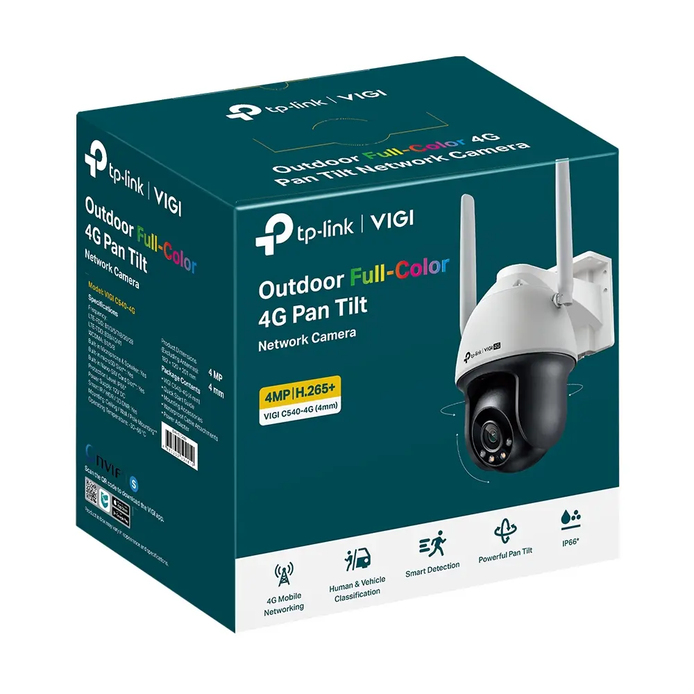 Камера TP-Link VIGI C540-4G, 4MP, панорамна, Full-Color 4G Pan tlit, 4MP - image 3