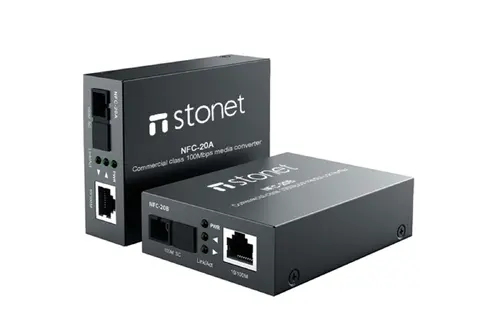 Конвертор Stonet NFC-20B, 10/100Mbps RJ45 към 100Mbps SM SC влакно, 20км