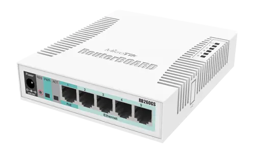 Switch MikroTik CSS106-5G-1S, RB260GS, 5xGE, 1xSFP, intrare PoE, Atheros, SwOS - 1
