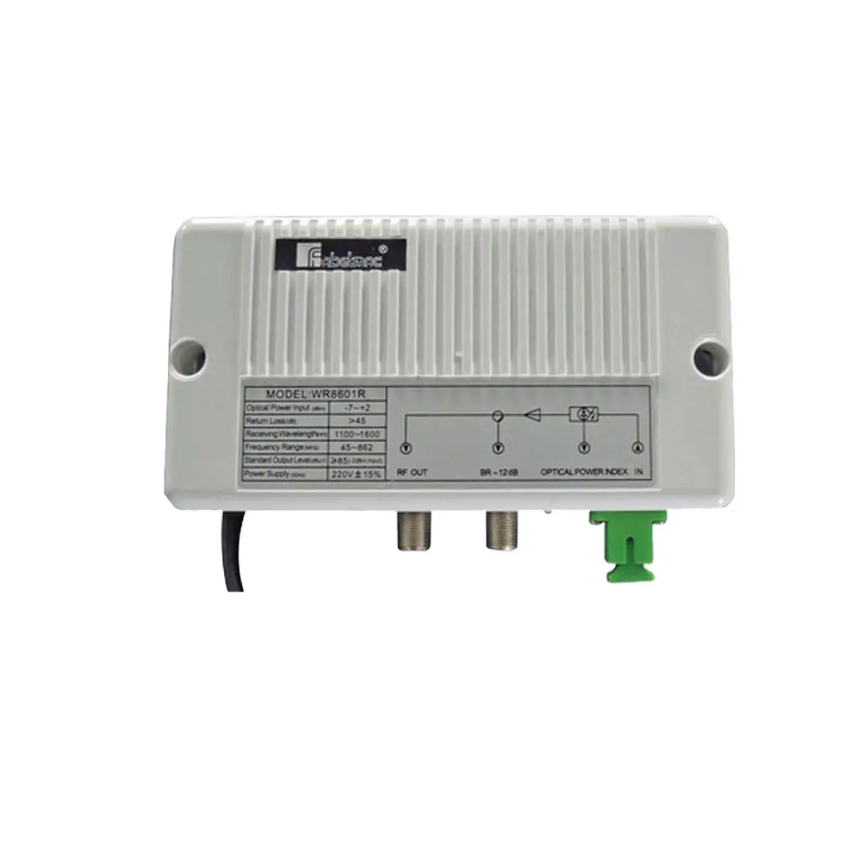 Оптичен приемник CATV SeaMAX WR8601R, Indoor, 2RF, 860MHz, 85dBuV, SC/APC, 220V