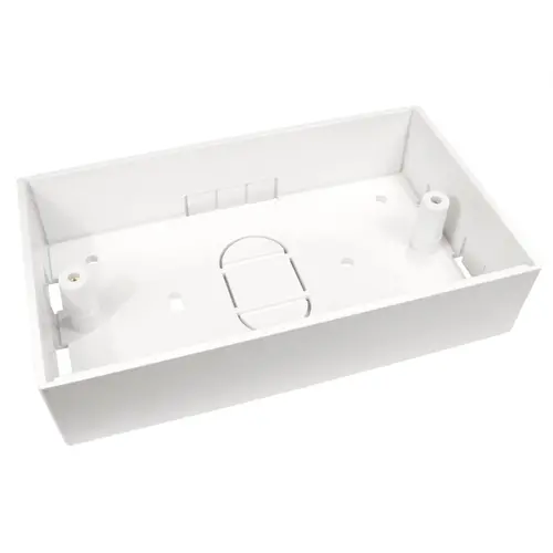 Doză, adâncime 32mm, doză dublă îngropată (pentru plăci frontale tip UK 86mm x 146mm), albă - 1