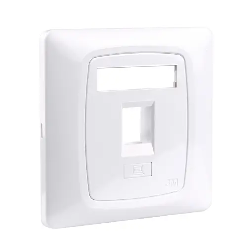 Panou frontal 3M VOL-CHUK-1K, 86x86, pentru 1x inserții RJ45, alb - 1