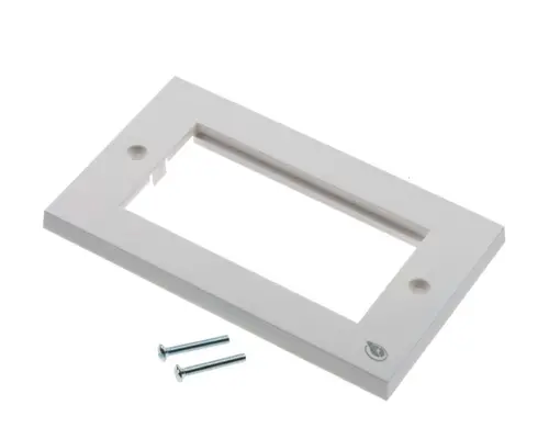 Placă frontală Brand-Rex MMCWDOUNI031, ramă 80x147mm, 2х decupaj 50х50mm, albă - 1