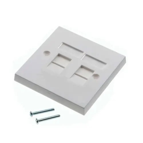 Μετωπική πλάκα Brand-Rex MMCWDOUNI071, 86x86, για 2x ένθετα RJ45, λευκή - 1