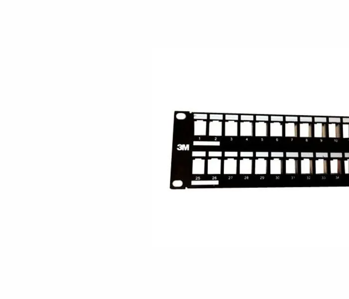 Patch panel 3M VOL-PPCA-F48K, 48 porturi, 2U, aluminiu mat, gol