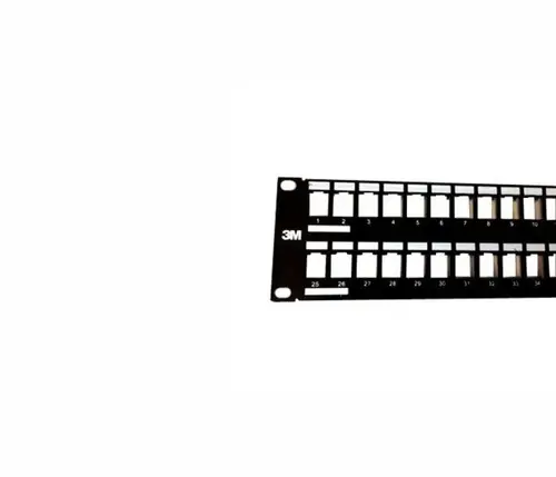 Patch panel 3M VOL-PPCA-F48K, 48 porturi, 2U, aluminiu mat, gol - 1