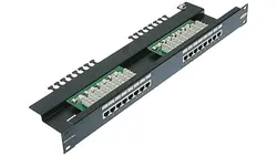 Пач панел Brand-Rex, 16 порта, cat.6, екраниран, 1U LSA IDC 568A/B, черен