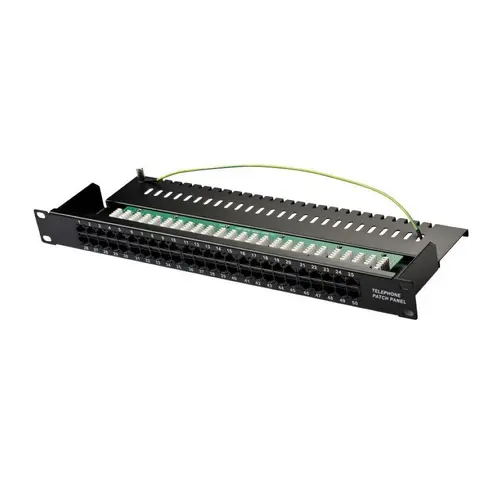 Пач панел SeaMAX, 50 порта, телефонен, неекраниран, 1U , 4 pin, черен