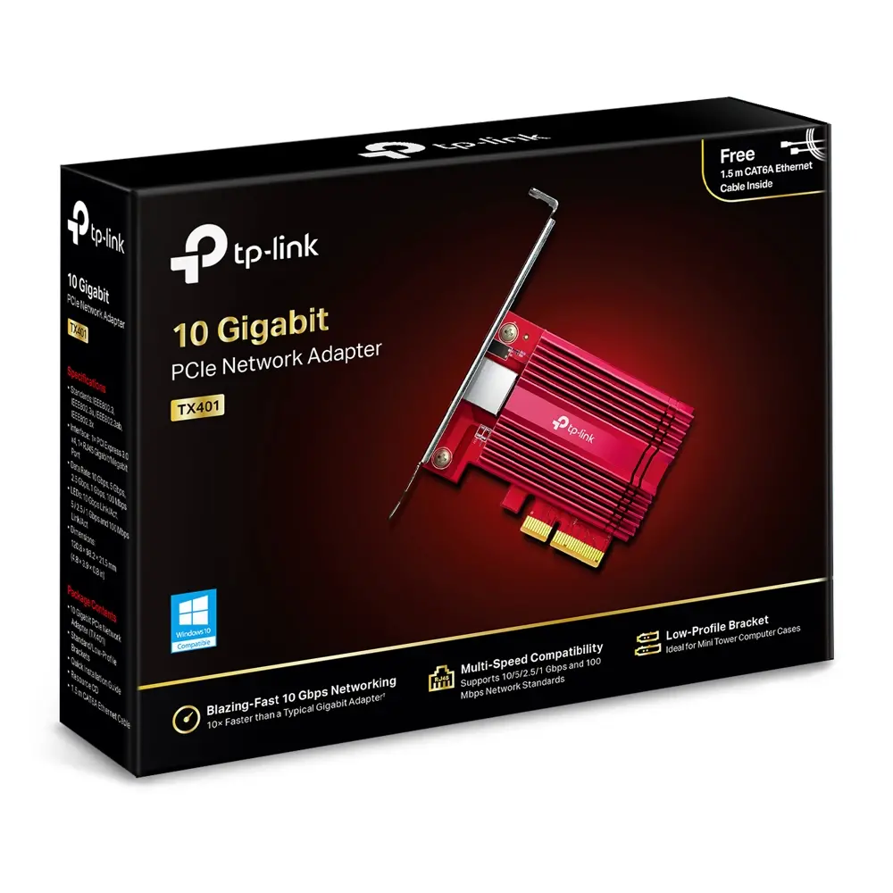 Адаптер за мрежа TP-LINK TX401, 10 GbE, PCI Express, RJ45 порт - image 4
