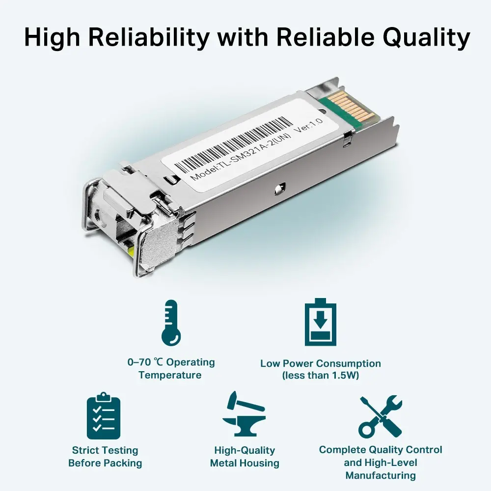 Оптичен модул TP-Link TL-SM321A-2, WDM Gbit SFP, LC, T:1550nm/R:1310nm, SM, 2км - image 5