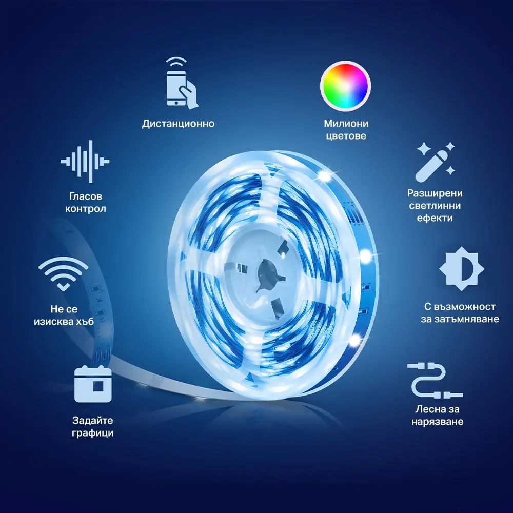 Λωρίδα LED TP-Link Tapo L900-5, WiFi, 5μ., 13.5W, πολύχρωμη - image 3
