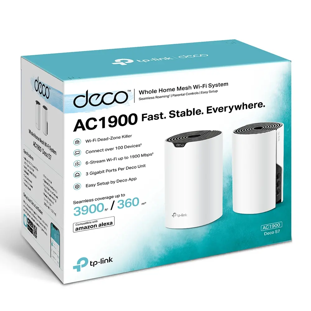 Безжичен рутер TP-LINK Deco S7(3-pack), AC1900, 3xGbE, MU-MIMO, Mesh - image 3