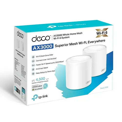 Безжичен рутер TP-LINK Deco X50(2-pack), AX3000, 3xGbE, MU-MIMO, Wi-Fi 6 - image 7