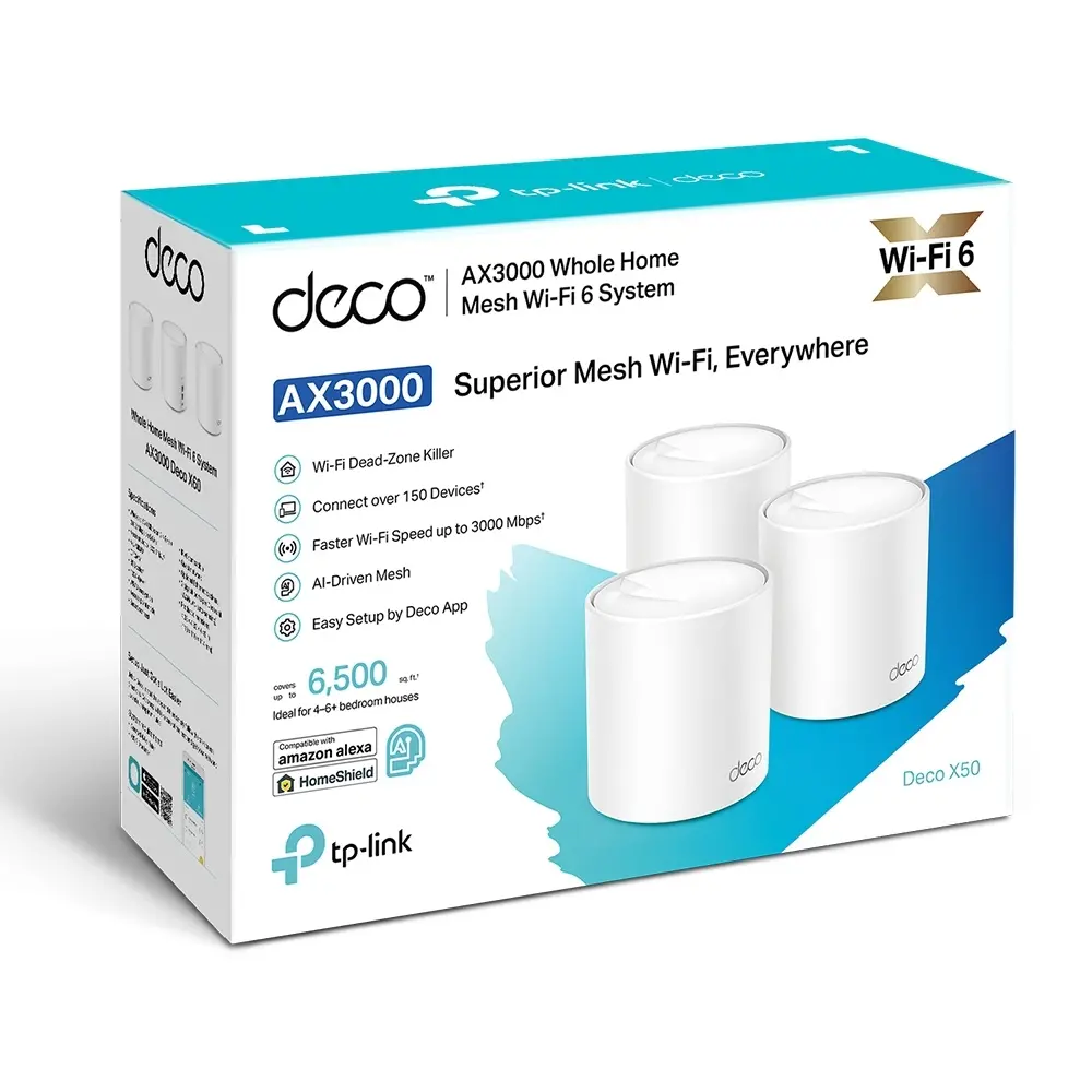 Безжичен рутер TP-LINK Deco X50(3-pack), AX3000, 3xGbE, MU-MIMO, Wi-Fi 6 - image 6