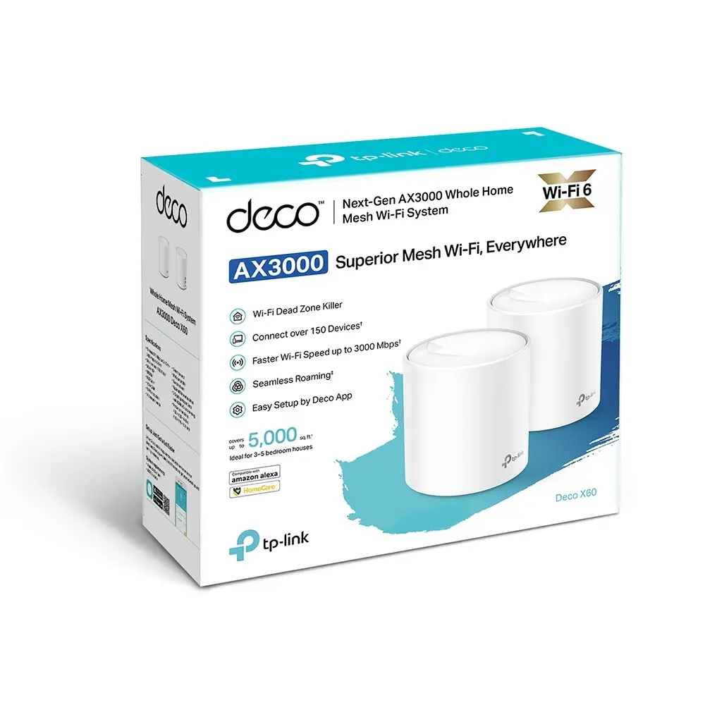 Безжичен рутер TP-LINK Deco X60(2-pack), AX5400, 2xGbE, MU-MIMO, Wi-Fi 6 - image 9