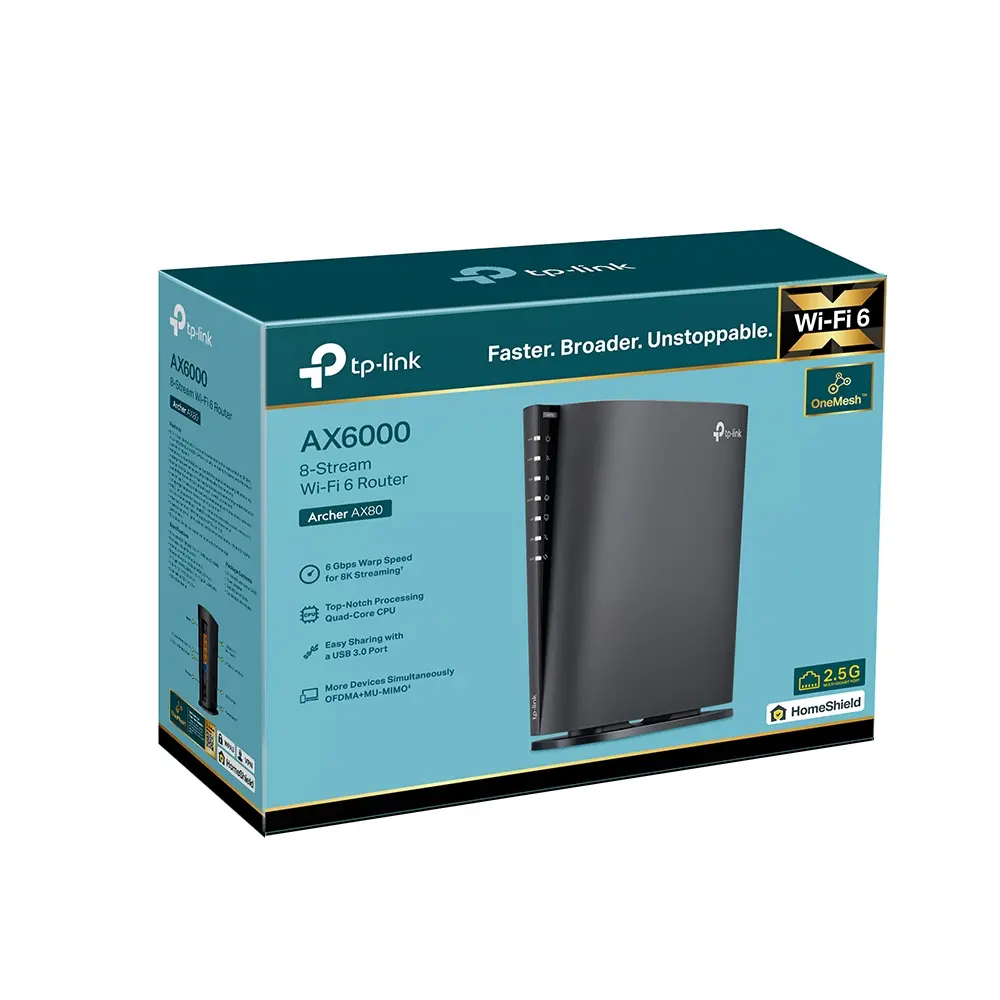 Безжичен рутер TP-LINK Archer AX80, AX6000, 1x2.5GbE, 4xGbE, 4x ант. 1xUSB 3.0 - image 4