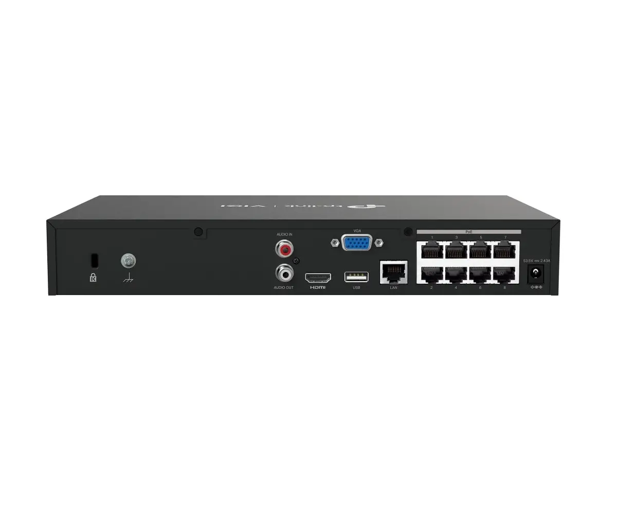 Recorder video digital VIGI NVR1008H-8MP, 8-ch@2MP/4-ch @4MP, H.265+, RJ45, 1xSATA - image 1