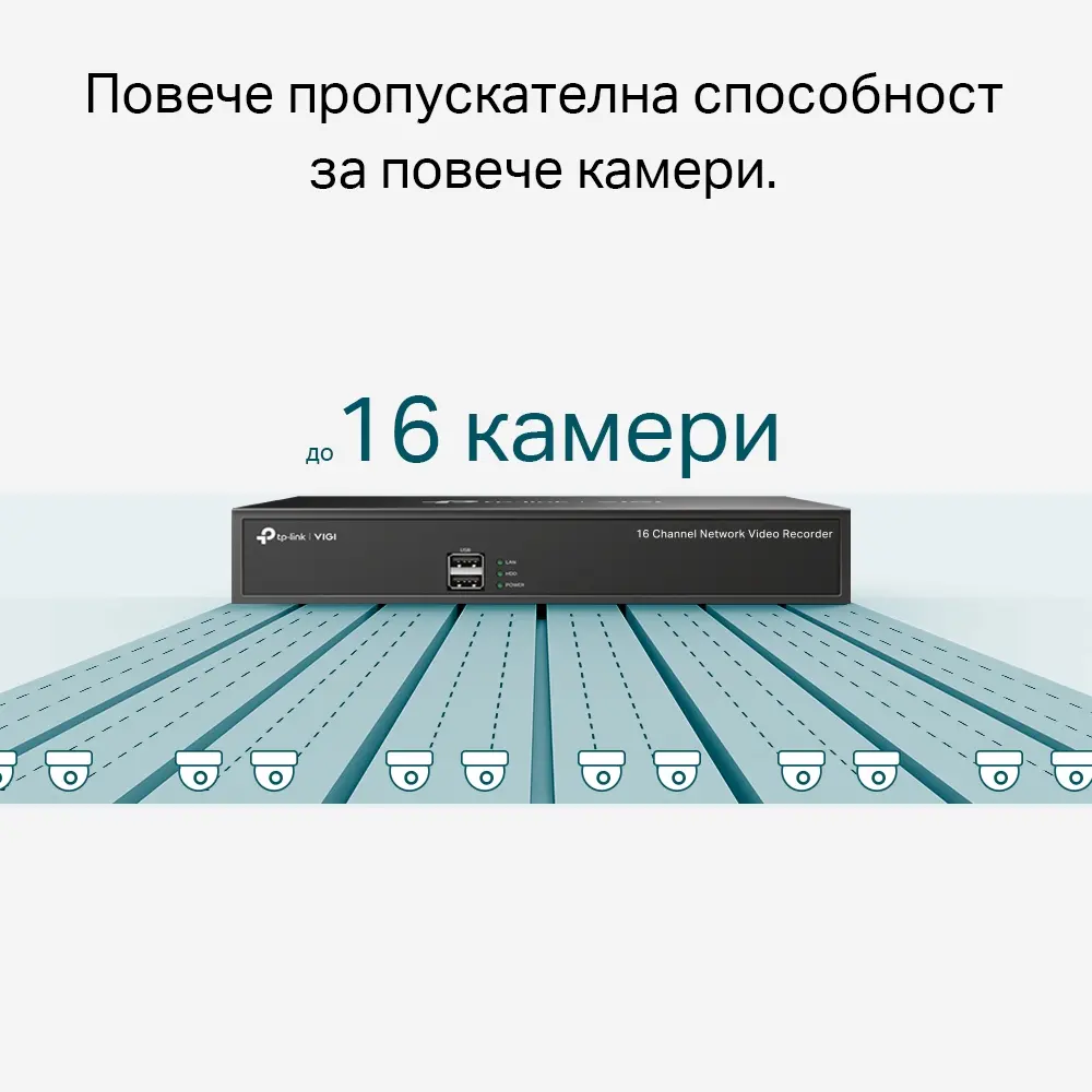 Цифров видеорекордер VIGI NVR1016H, Lite, 16 кан., H.265+, 1xRJ45, 1SATA - image 2