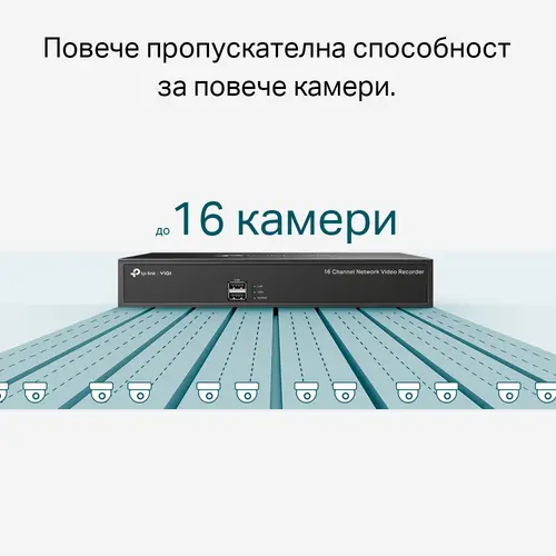 Цифров видеорекордер VIGI NVR1016H, Lite, 16 кан., H.265+, 1xRJ45, 1SATA - image 2