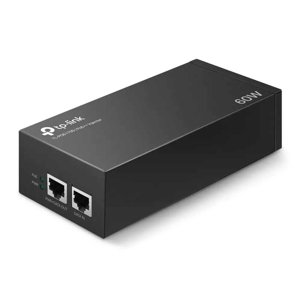 PoE Инжектор TP-Link TL-POE170S, IEEE 802.3af/at/bt, 2xGbE ports, 60W