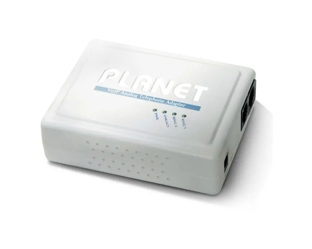 VoIP шлюз Planet, 2x SIP ATA - 1x RJ45, 2x RJ11, T.38 FoIP, TR-069, SNMP