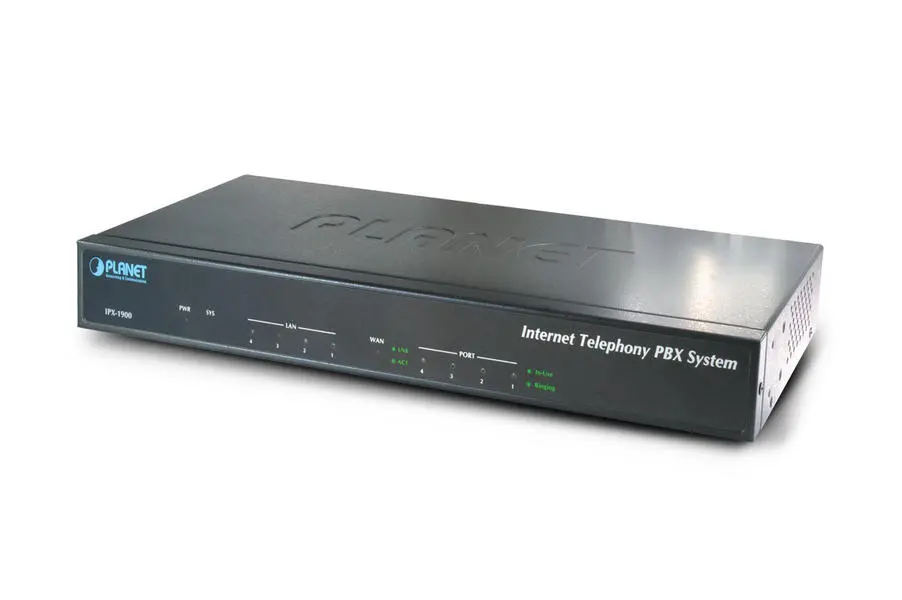 Centrală telefonică Planet IPX-1900, IP PBX 300 utilizatori, 2x sloturi pentru module FXS/FXO