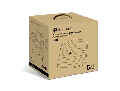 Tочка за достъп TP-LINK EAP245(5-pack), AC1750, 2xGbit порта, PoE адаптер - image 4