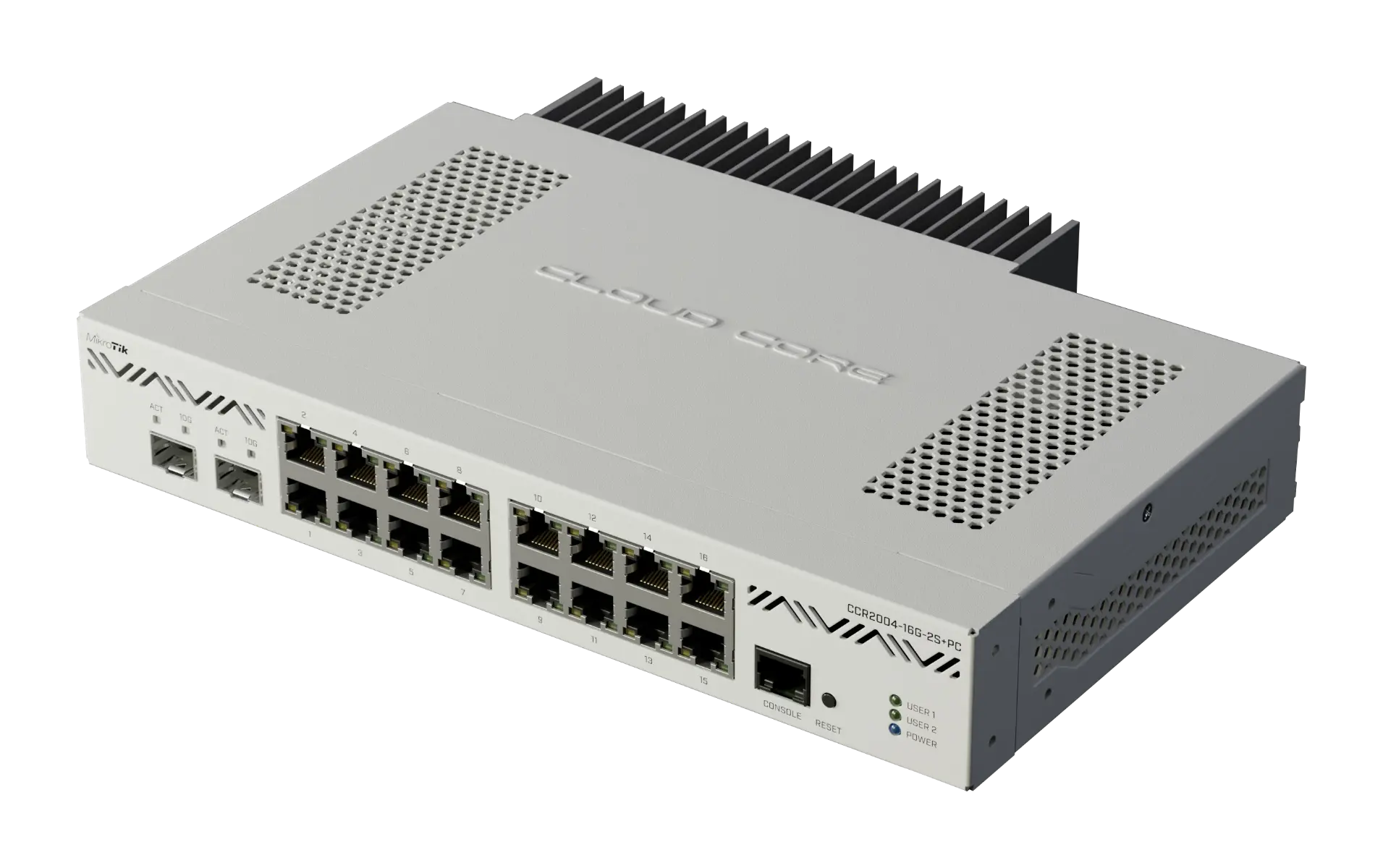 Рутер MikroTik CCR2004-16G-2S+PC , CPU 1.7GHz, 16 x Gbit LAN, 2x SFP+ - image 2