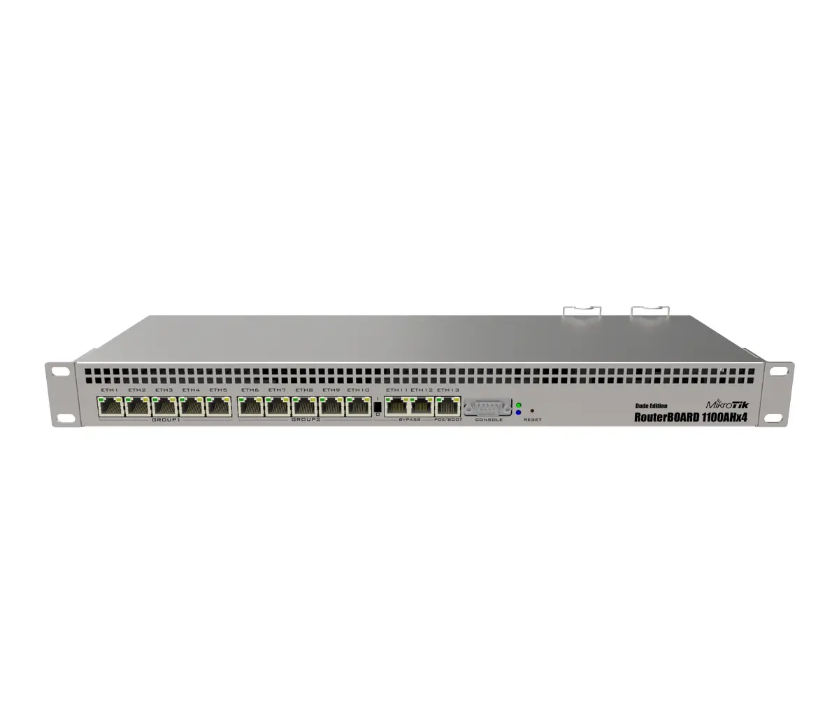 Рутер MikroTik RB1100Dx4, 1100AHx4 Dude Edition, 13xGE, 60GB M.2 SSD, 2x SATA3
