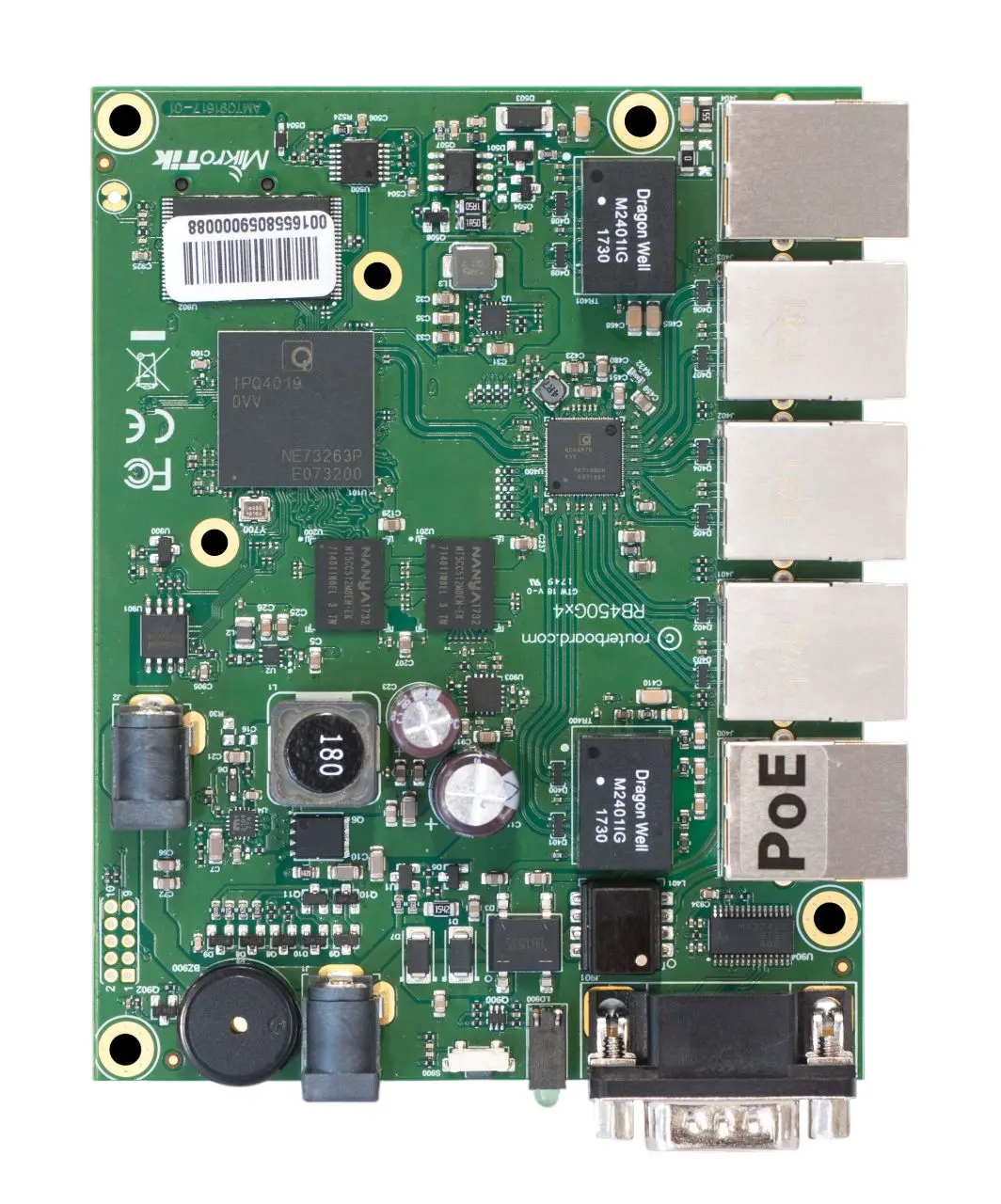Рутер MikroTik RB450Gx4, 716MHz, 1GB, 5xGE, PoE in/out, microSD слот, L5 - image 1