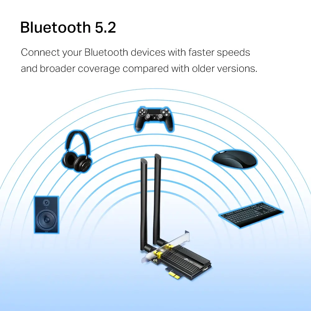 Безжичен адаптер TP-LINK Archer TX50E, AX3000, Wi-Fi 6, Bluetooth, PCI Express - image 3