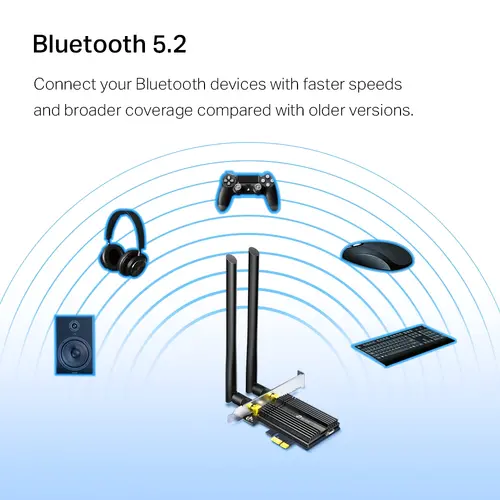 Безжичен адаптер TP-LINK Archer TX50E, AX3000, Wi-Fi 6, Bluetooth, PCI Express - image 3
