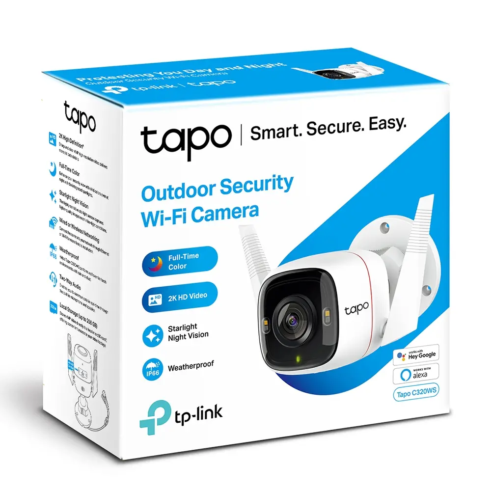 Камера TP-Link Tapo C320WS, 4MP, WiFi, ден/нощ до 30м., Micro SD, outdoor, mic - image 3