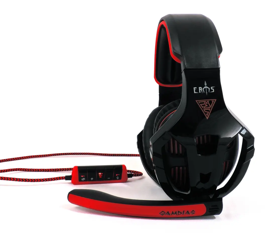 Жични Gaming Слушалки, Gamdias, EROS GHS2200-USB, Black/Red, USB 2.0
