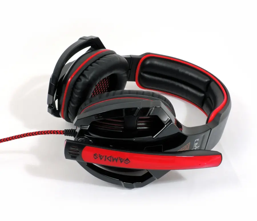 Жични Gaming Слушалки, Gamdias, EROS GHS2200-USB, Black/Red, USB 2.0 - image 1