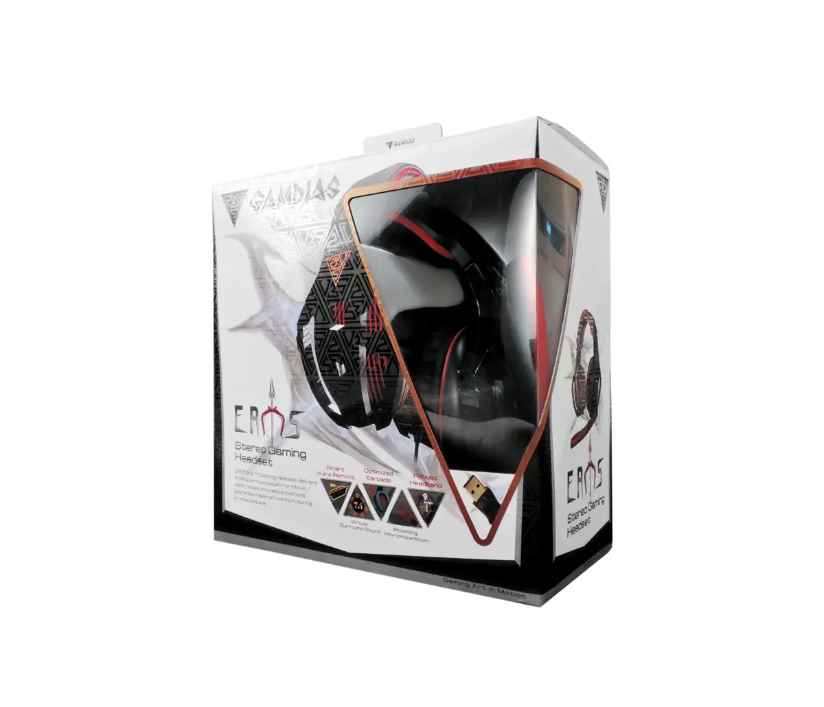 Жични Gaming Слушалки, Gamdias, EROS GHS2200-USB, Black/Red, USB 2.0 - image 3